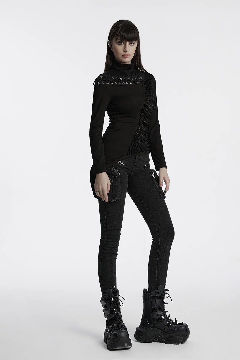 Villainous Asymmetric Lace-Up Top - Image 4
