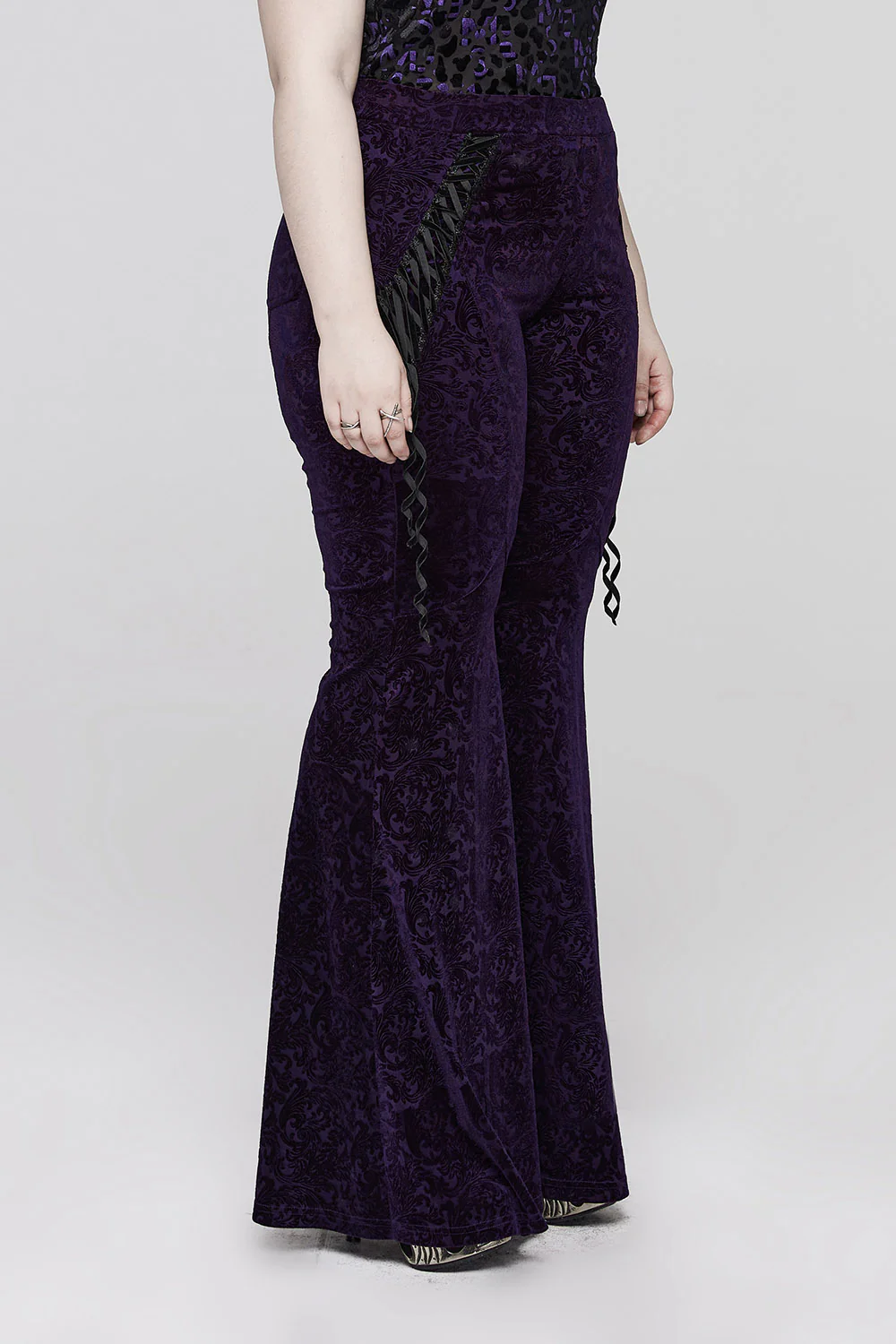 Violet Velvet Bell Bottoms [PURPLE] - Image 3