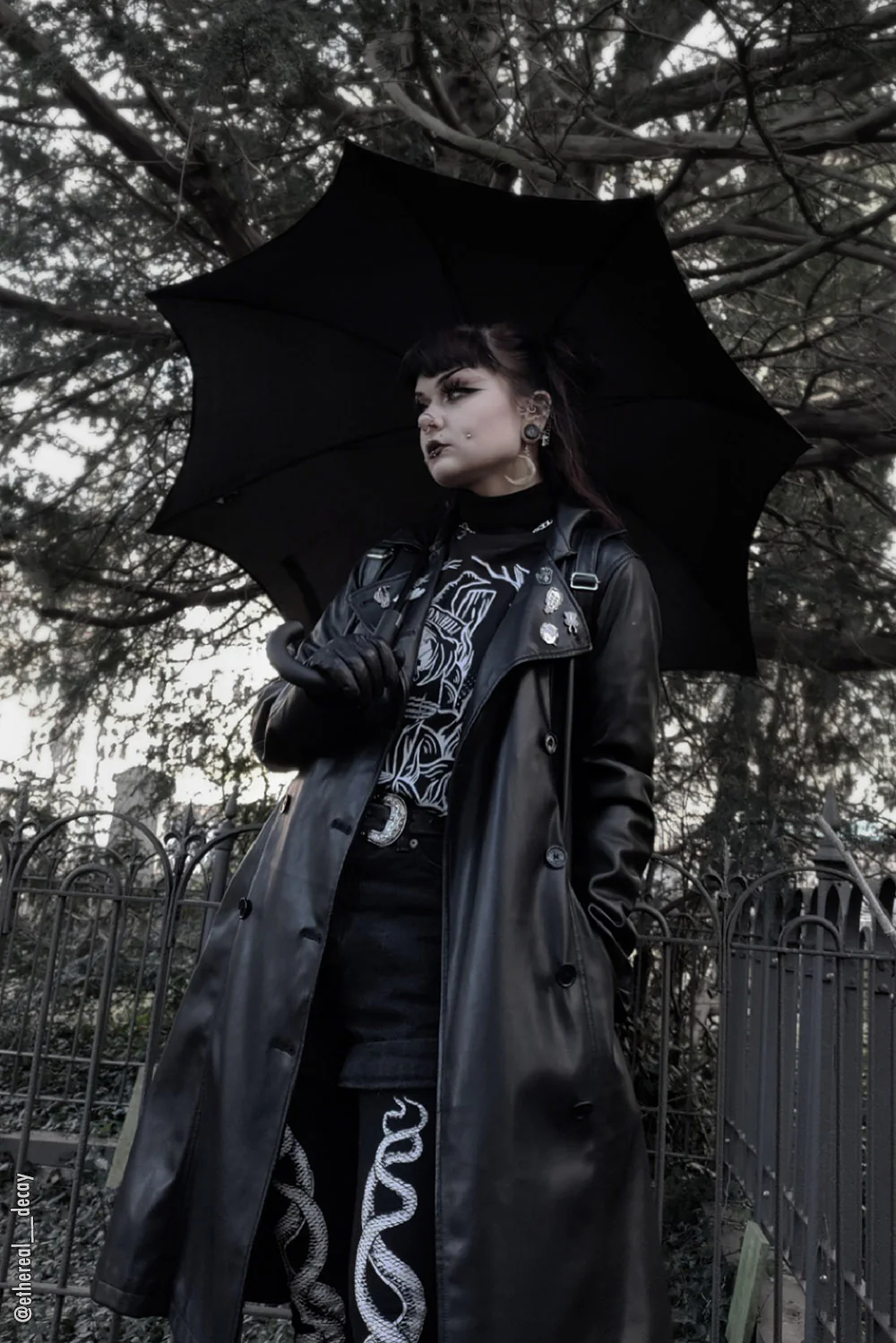 Wednesday Funeral Procession Umbrella [BLACK] - Image 11