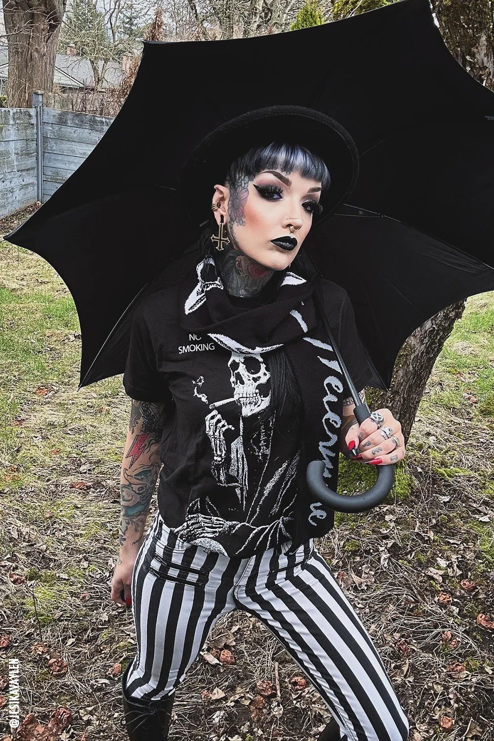Wednesday Funeral Procession Umbrella [BLACK] - Image 8