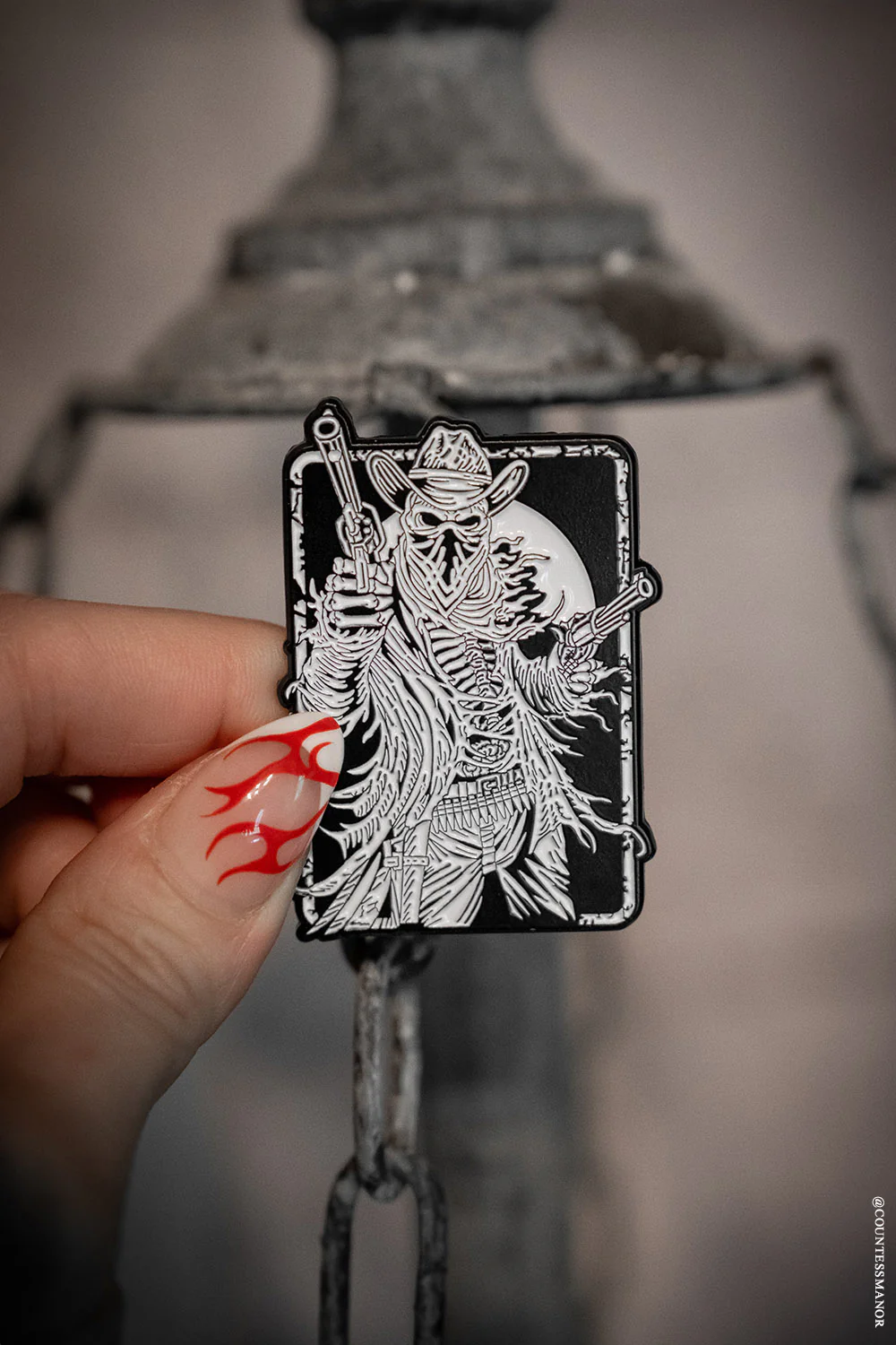 Western Goth Cowboy Enamel Pin