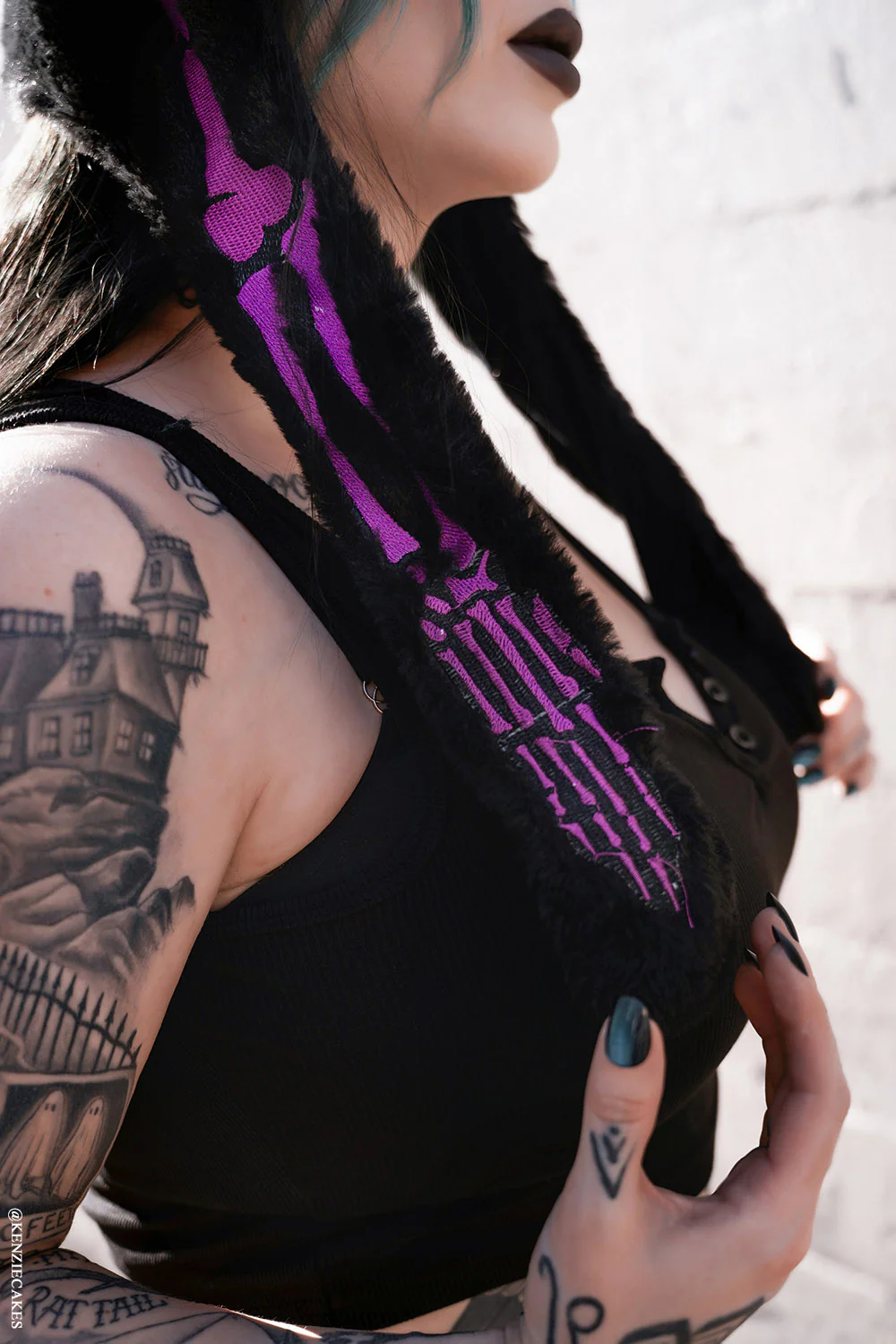 Whatever 21 x VampireFreaks Bone Bunny Hat [PURPLE/BLACK] - Image 7