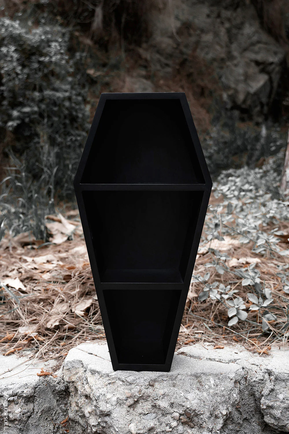 Deluxe Wood 20" Goth Coffin Shelf - Image 3