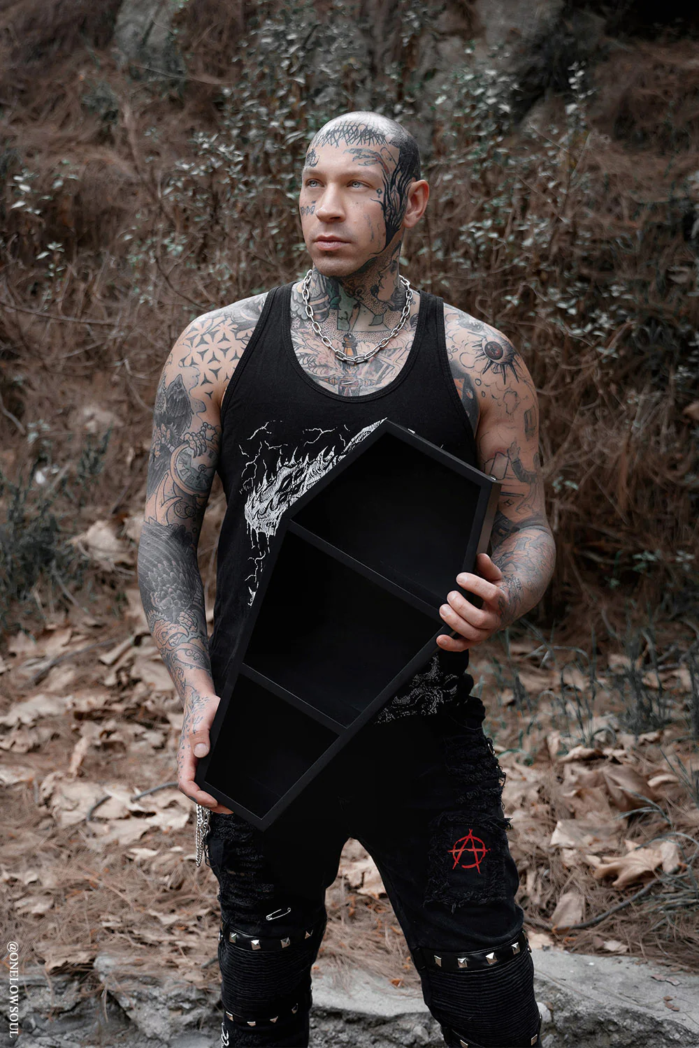 Deluxe Wood 20" Goth Coffin Shelf - Image 7