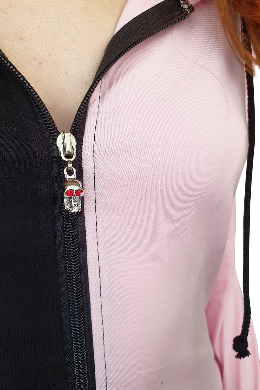 Yuri Half and Half Hoodie [BLACK/PINK] - Image 4