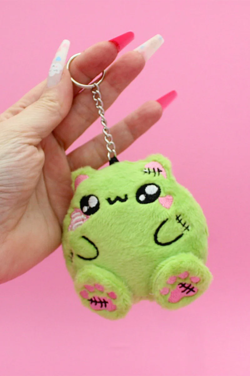 Zombie Fat Cat Plush Bag Keychain - Image 4